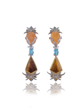Pina Citrine and Tourmaline Earrings