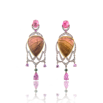 annellino london tourmaline and pink handmade earrings