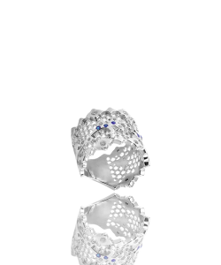 Sapphire and Diamond White Gold Ring