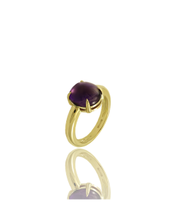 Cabochon Amethyst 18k Yellow Gold Ring