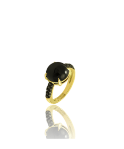 Agate and Black Diamond Cocktail Ring