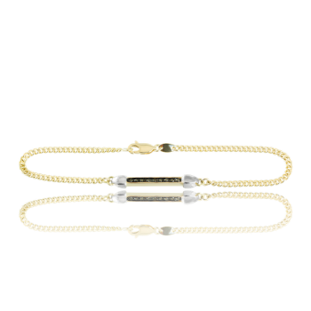 Black diamond 18kt Yellow Gold Italian Bracelet