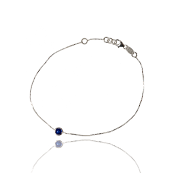 Blue Sapphire Punto Luce 18kt White Gold Bracelet