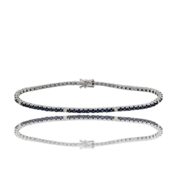 Blue Sapphire and White Diamond Tennis Bracelet