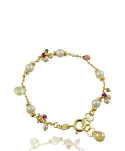 White Pearl and Multistone Bracelet