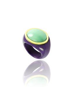 Chrysoprase and Purple Creola Ring