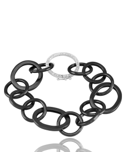 White Diamond Clasp and Rhodium 18k Gold Bracelet