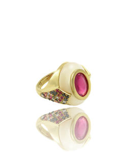Ruby, Diamond and Sapphire Cocktail Ring
