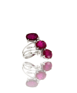 Ruby and White Diamond Trilogy Ring