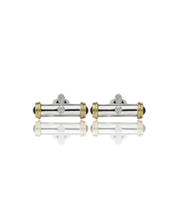 Ruby, Emerald and White Diamond 18k Gold Cufflinks