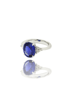 Tanzanite and White Diamond Trilogy Ring