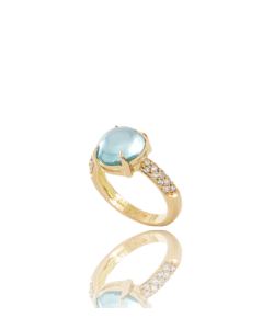 Topaz and White Diamond Cocktail Ring