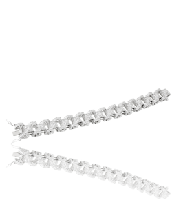 White Diamond Panther Chain Cocktail Bracelet