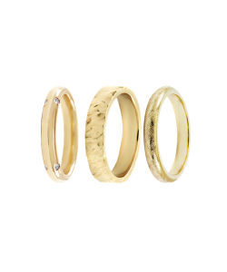 18k Gold Handworked Wedding Bands