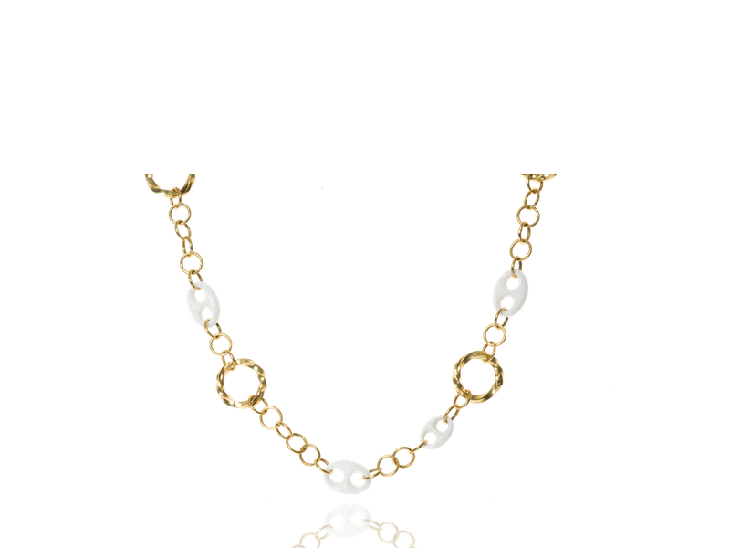165-1399 - 15.45ct 18k White Gold Diamond Link Necklace – H....