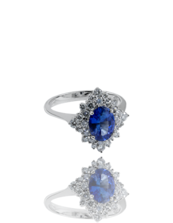 Blue Sapphire and White Diamond Ring bridal page