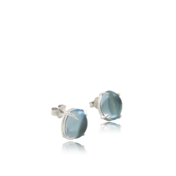 Blue Topaz and White Gold Earrings