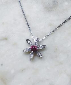 Ruby and White Diamond Pendant