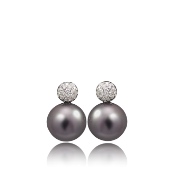 Viola Pearl and White Diamond Made in Italy Earrings