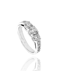 White Diamond Trilogy 18k Gold Ring