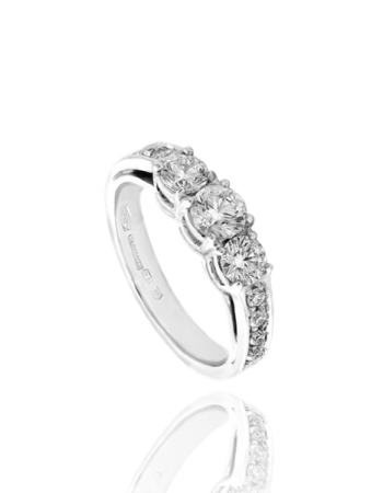 White Diamond Made in Italy Trilogy Ring