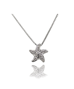 White Diamond Starfish Pendant