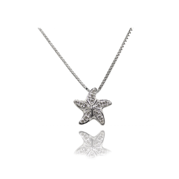 White Diamond Starfish Pendant