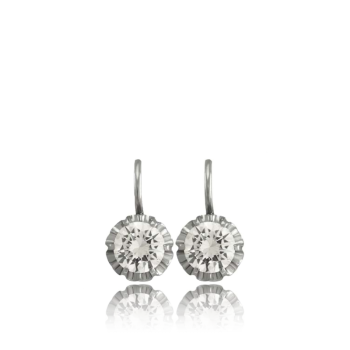 White Diamond and18k White Gold Earrings