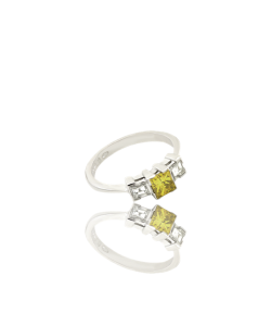 Yellow Sapphire and White Diamond Ring