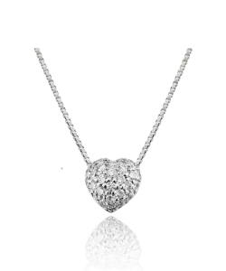 White Diamond Heart 18k White Gold Pendant
