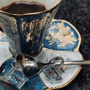 Espresso and Aquamarine Rings