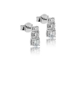 Trilogy White Diamond Earrings