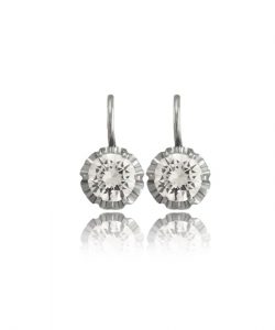 White Diamond Drop 18k White Gold Earrings