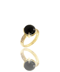 Agate and Champagne Diamond Ring