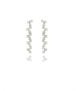 White Diamond Drop Earrings