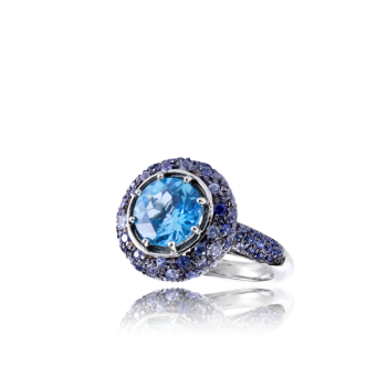 Topaz and Sapphire Cocktail Ring Product Page