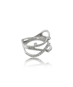 White Diamond 18k White Gold Band Ring