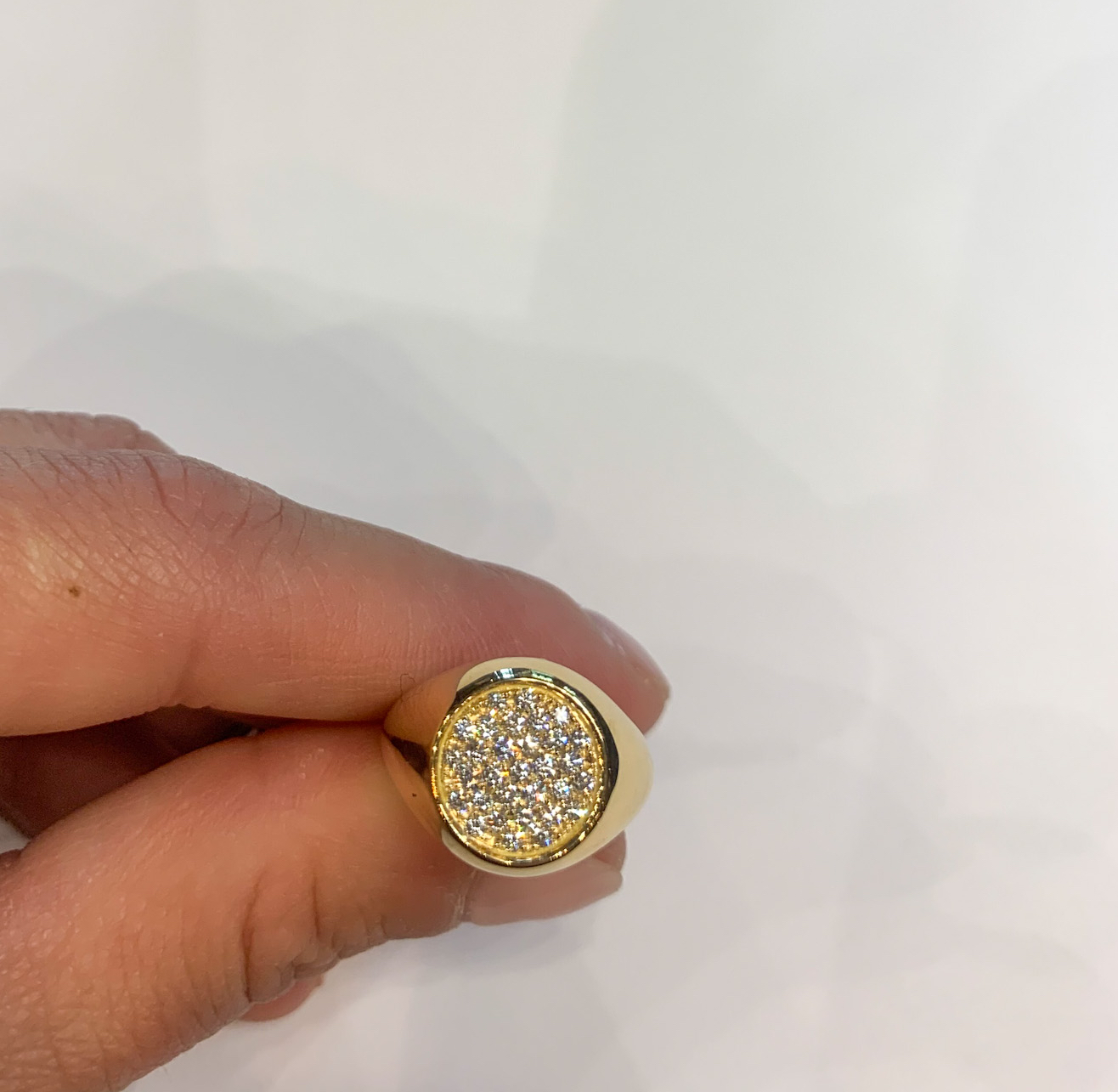 Diamond Signet Rings Available in White Black or Champagne Diamonds Annellino Italian Fine Jewellery