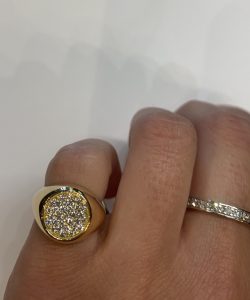 Diamond Signet Rings Available in White, Black or Champagne Diamonds